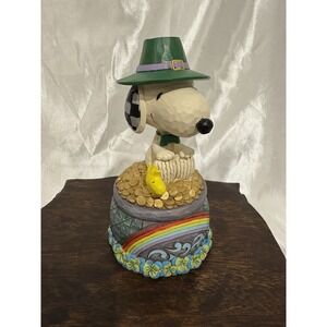 Jim Shore Peanuts "Lucky Ol' Dog" Leprechaun Snoopy 6011945 Pot Of Gold